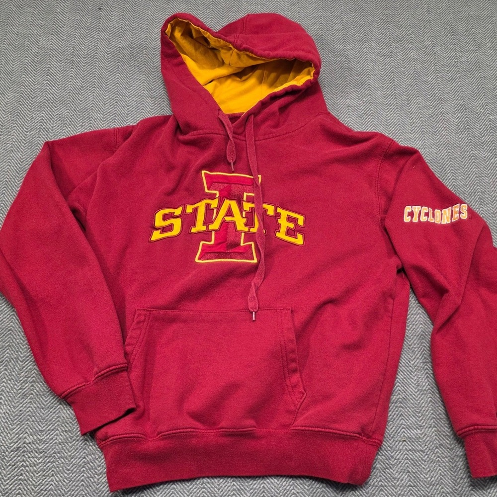 Stadium Athletics Iowa State Cyclones Hoodie Mens Medium Red Gold Pullover ISU